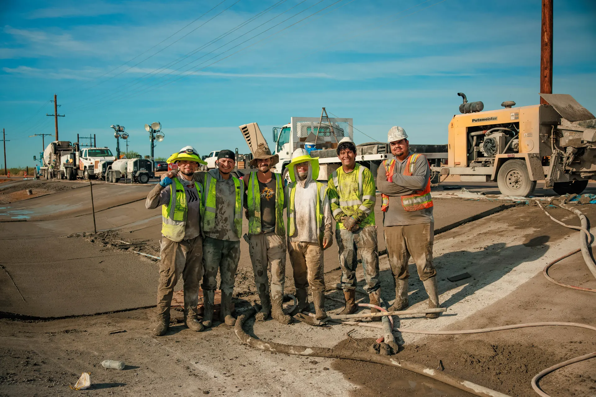 Tuc-Town Shotcrete crew finishing a shotcrete wall in Tucson, Arizona